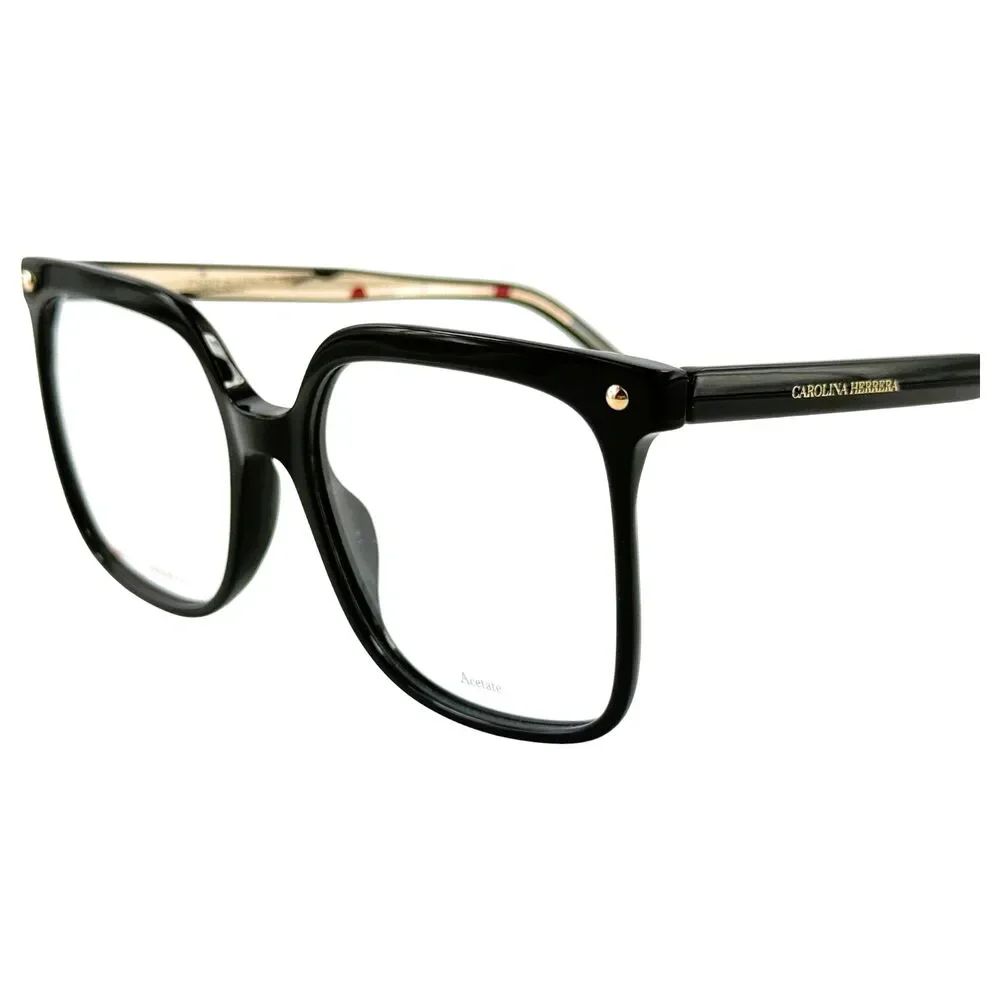 Carolina Herrera CH0011 Womens Plastic Eyeglass Frame 807 Black 54-17 w Case